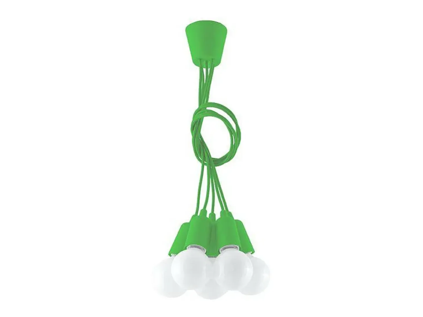 Sollux DIEGO - Colgante de racimo de techo de 5 luces verde