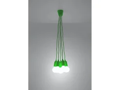 Sollux DIEGO - Colgante de racimo de techo de 5 luces verde