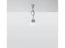 Sollux DIEGO - Lámpara colgante de techo con 3 luces, gris