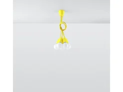 Sollux DIEGO - Lámpara colgante de techo con 5 luces, amarillo