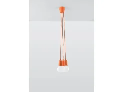 Sollux DIEGO - Lámpara colgante de techo con 3 luces, naranja
