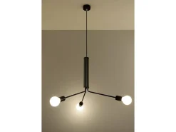 Sollux DUOMO - Colgante colgante de 3 luces en racimo Negro, E27