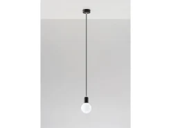 Sollux EDISON - Lámpara colgante de techo con 1 luz Negra, E27