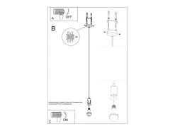 Sollux EDISON - Lámpara colgante de techo con 1 luz Negra, E27