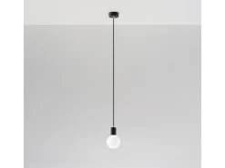 Sollux EDISON - Lámpara colgante de techo con 1 luz Negra, E27