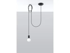 Sollux EDISON - Lámpara colgante de techo con 1 luz Negra, E27