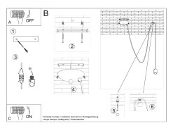 Sollux EDISON - Lámpara colgante de techo con 1 luz Negra, E27