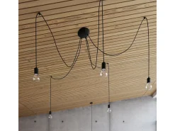 Sollux EDISON - Lámpara colgante de 7 luces en racimo negro, E27