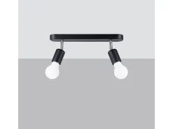 Sollux Fornes Foco de techo Twin negro