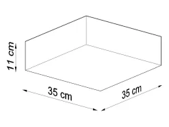 Sollux HORUS - Lámpara de techo cuadrada a ras de suelo con 2 luces Plata, E27