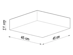 Sollux HORUS - Lámpara de techo cuadrada a ras de suelo 3 luces Plata, E27