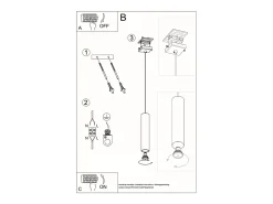Sollux LAGOS - Lámpara colgante de techo con 1 luz Blanca, GU10