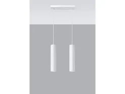 Sollux LAGOS - Lámpara colgante de barra fija con 2 luces, blanca, GU10