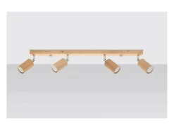 Sollux Lighting Berg Barra de 4 Focos de Techo, Madera Natural, 80cm