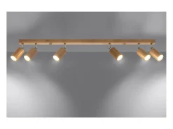 Sollux Lighting Berg Barra de 6 Focos de Techo, Madera Natural, 120cm