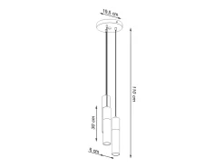 Sollux Lighting Borgio Plafón Colgante Cluster, Gris, Blanco, 3x GU10
