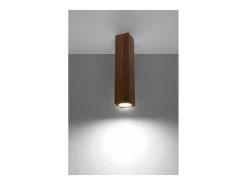Sollux Lighting Keke Foco empotrable cuadrado de madera de roble, 17cm