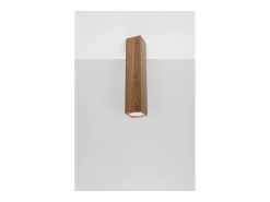 Sollux Lighting Keke Foco empotrable cuadrado de madera de roble, 17cm