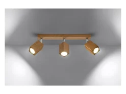 Sollux Lighting Keke Foco de Techo Bar Madera Cuadrado Roble, 3x GU10