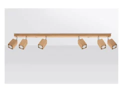 Sollux Lighting Keke Foco de Techo Bar Madera Cuadrado Roble, 6x GU10