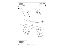 Sollux Lighting Keke Foco de Techo Twin Cuadrado Roble Madera, 2x GU10