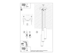 Sollux Lighting Lagos Plafón Colgante Cluster, Blanco, 3x GU10