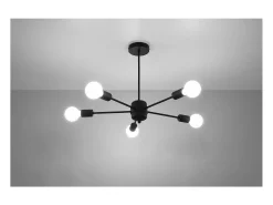 Sollux Lighting Lango Plafón Multi Arm Semi Empotrado, Negro, 5x E27