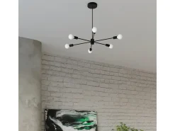 Sollux Lighting Lango Plafón Multi Arm Semi Empotrado, Negro, 3x E27