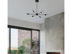 Sollux Lighting Lango Plafón Multi Arm Semi Empotrado, Negro, 3x E27