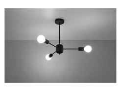Sollux Lighting Lango Plafón Multi Arm Semi Empotrado, Negro, 3x E27
