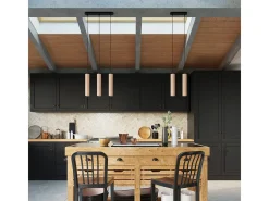 Sollux Lighting Lino Plafón Colgante Cluster, Madera Natural, 3x GU10