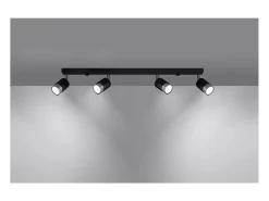 Sollux Lighting Nero Barra Foco Techo, Negro/Cromo, 4x GU10