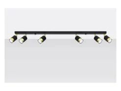 Sollux Lighting Nero Barra Foco de Techo, Negro/Dorado, 6x GU10