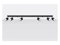 Sollux Lighting Nero Barra Foco Techo, Negro/Cromo, 6x GU10