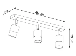 Sollux Lighting Nero Barra Foco de Techo, Negro/Cromo, 3x GU10