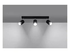 Sollux Lighting Nero Barra Foco de Techo, Negro/Cromo, 3x GU10