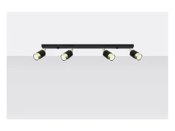 Sollux Lighting Nero Barra Foco de Techo, Negro/Dorado, 4x GU10