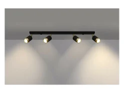 Sollux Lighting Nero Barra Foco de Techo, Negro/Dorado, 4x GU10
