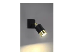 Sollux Lighting Nero Foco individual, negro/dorado, 1x GU10