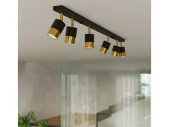 Sollux Lighting Nero Foco individual, negro/dorado, 1x GU10