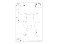 Sollux Lighting Nero Foco de techo Twin, negro/cromado, 2x GU10