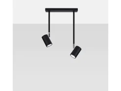 Sollux Lighting Norano Foco de techo Twin, negro, 2x GU10