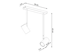 Sollux Lighting Norano Foco de techo Twin, negro, 2x GU10