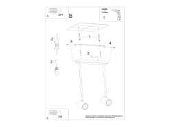 Sollux Lighting Norano Foco de techo Twin, negro, 2x GU10