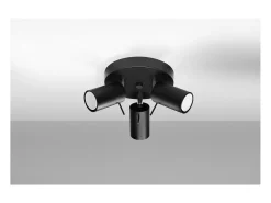 Sollux Lighting Ring Grupos de focos de techo, negro, 3x GU10