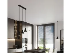 Sollux Lighting Taleja Lámpara de Techo Colgante Bar, Negro, 3x ES111