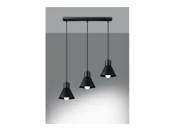 Sollux Lighting Taleja Lámpara de Techo Colgante Bar, Negro, 3x E27