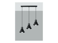 Sollux Lighting Taleja Lámpara de Techo Colgante Bar, Negro, 3x E27