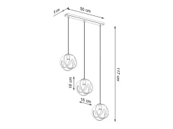 Sollux Lighting Tulos Lámpara de Techo Colgante Bar, Blanco, 3x E27