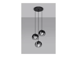 Sollux Lighting Tulos Lámpara de Techo Colgante Cluster, Negro, 3x E27